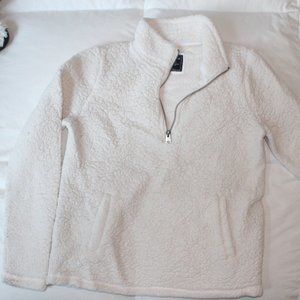 White Fleecy Abercrombie Quarter Zip